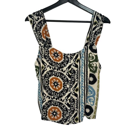 Lost + Wander Oracle Top Womens Large Black Multi Boho Tank - Picture 2 of 9
